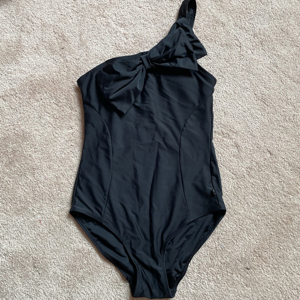One shoulder strap with bow tie one piece